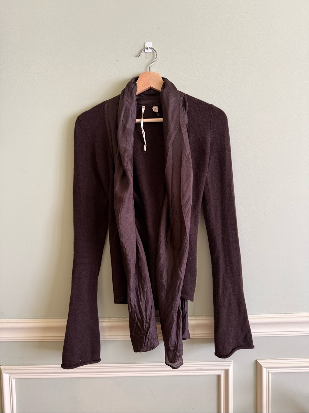 Women’s Brown Open-Front Lightweight Sweater Cardigan